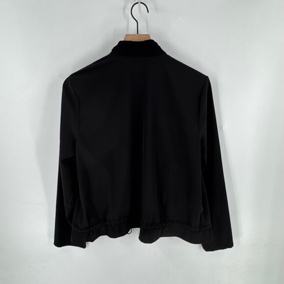 Zenergy by Chico’s Black Textured Zip Front Jacket with Pockets Size 1 (Medium) - Picture 2 of 7